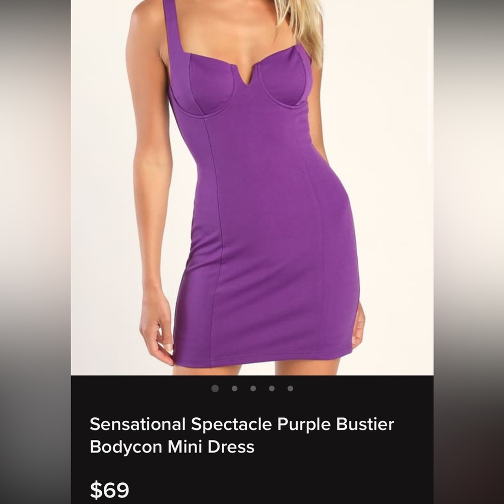 Lulus Purple bustier bodycon mini dress
